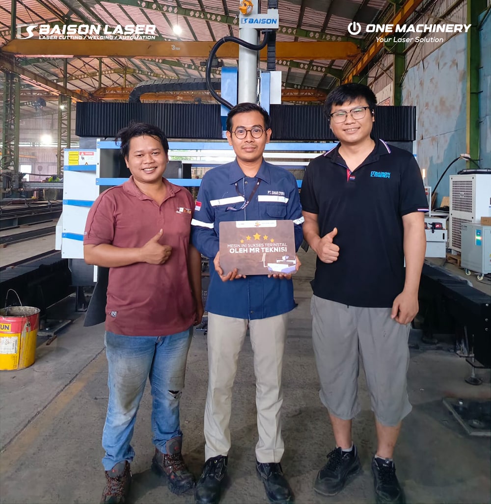 Customer Mesin Laser Cutting H Beam Konstruksi Baja